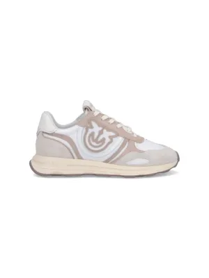 Logo Sneakers  Beige Suede/White Nylon