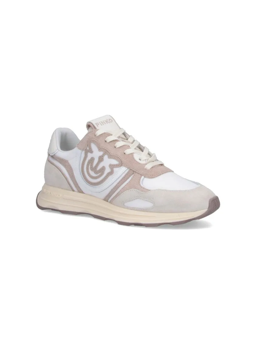 Logo Sneakers  Beige Suede/White Nylon