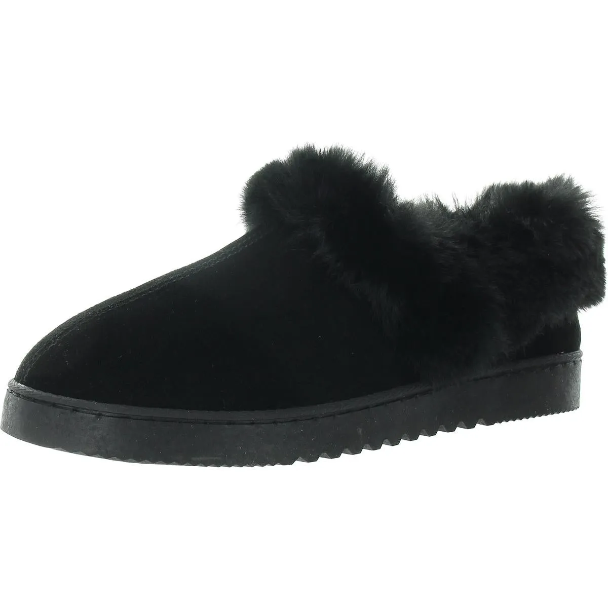 Lola Womens Faux Fur Lined Man Made Scuff Slippers