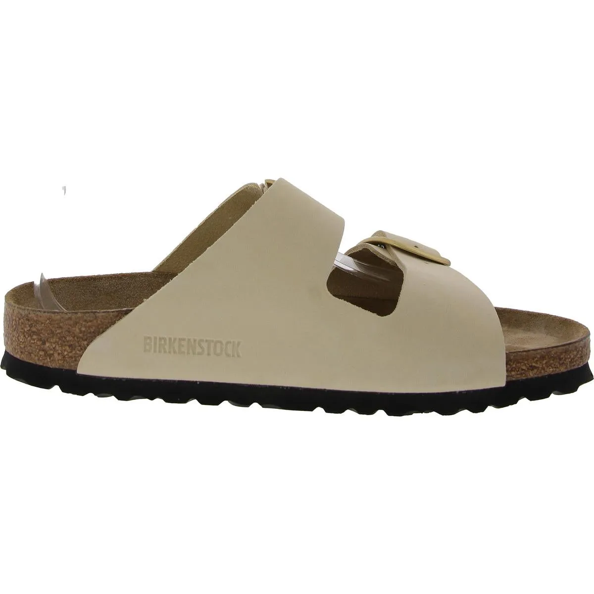Madrid Big Buckle Womens Leather Flat Slide Sandals