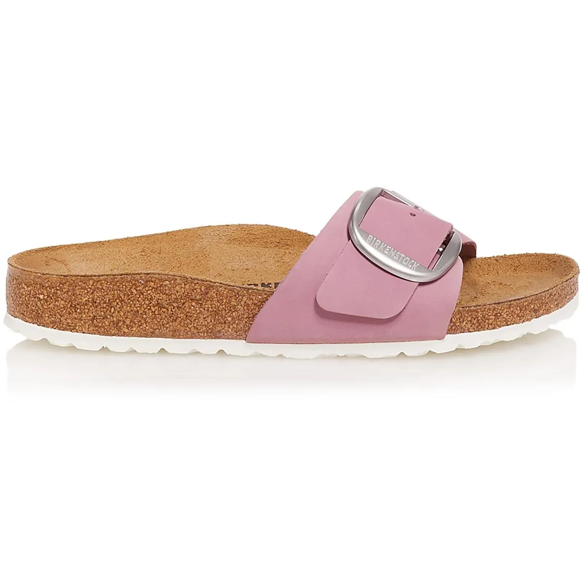 Madrid Big Buckle Womens Leather Flat Slide Sandals