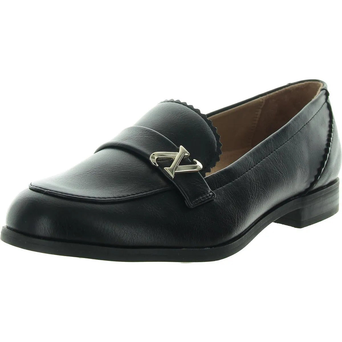 Magna Womens Scalloped Faux Leather Loafers