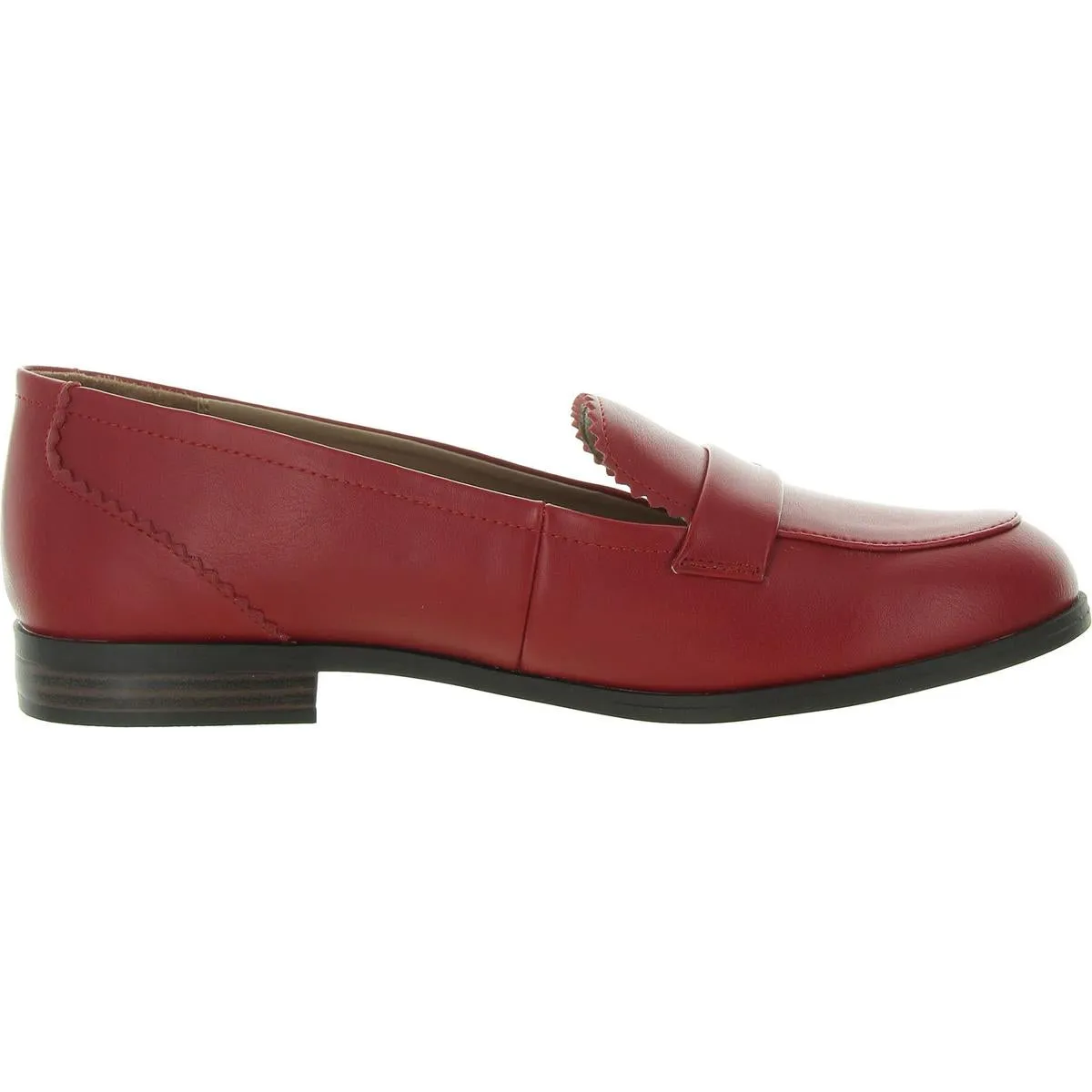 Magna Womens Scalloped Faux Leather Loafers