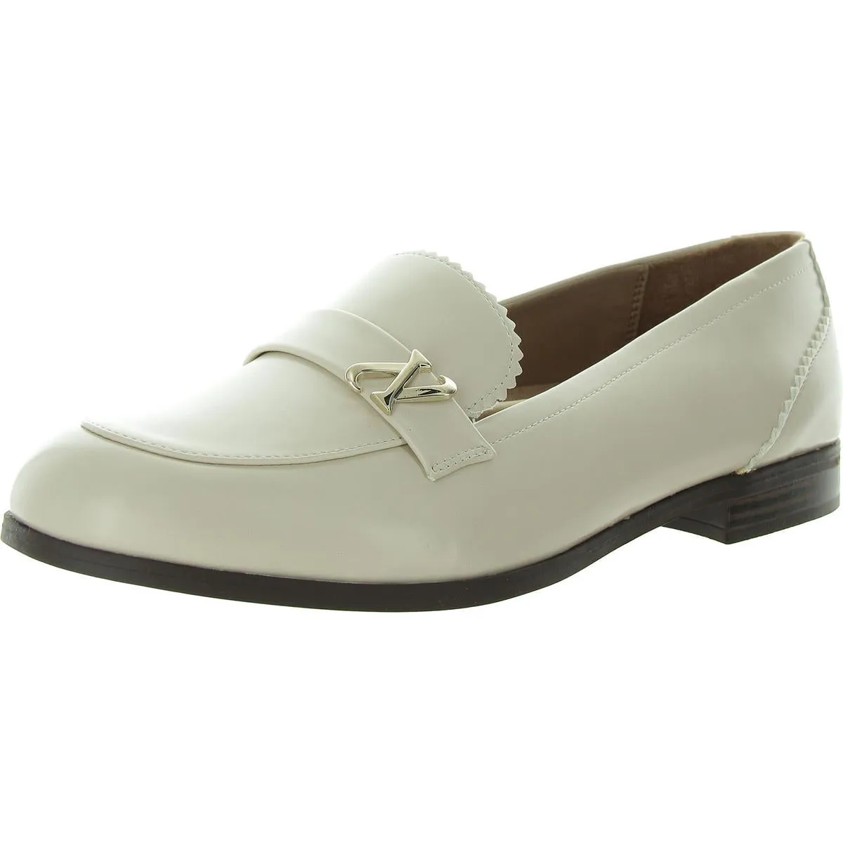Magna Womens Scalloped Faux Leather Loafers