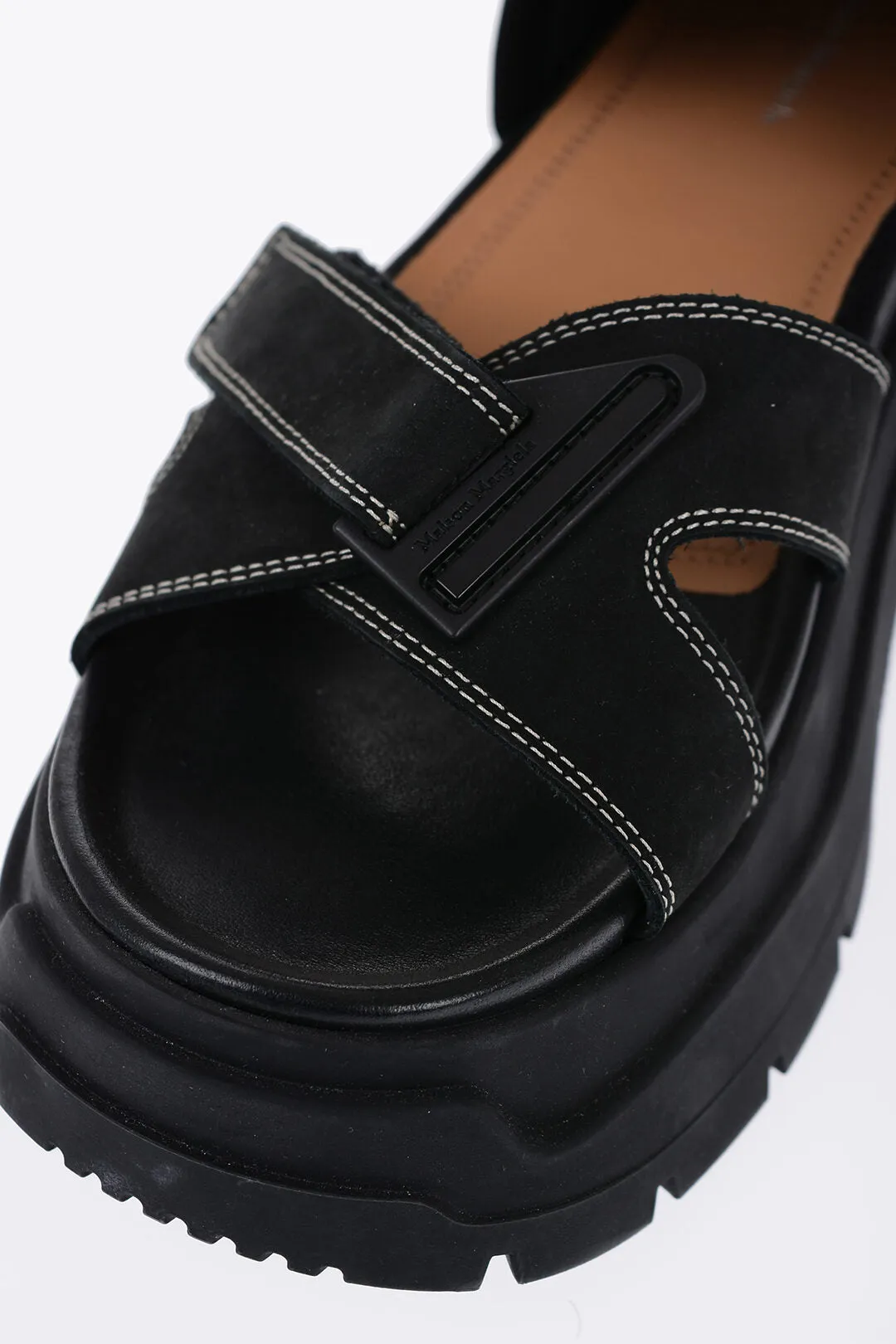Maison Margiela Suede Sandals With Tank Sole