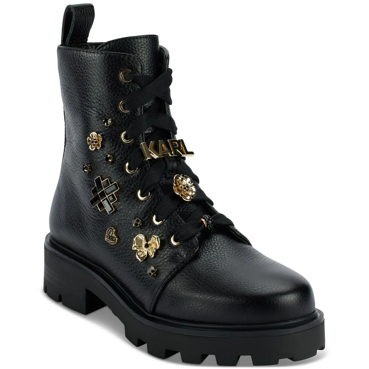 Makenzie Womens Lace-Up Leather Combat & Lace-Up Boots