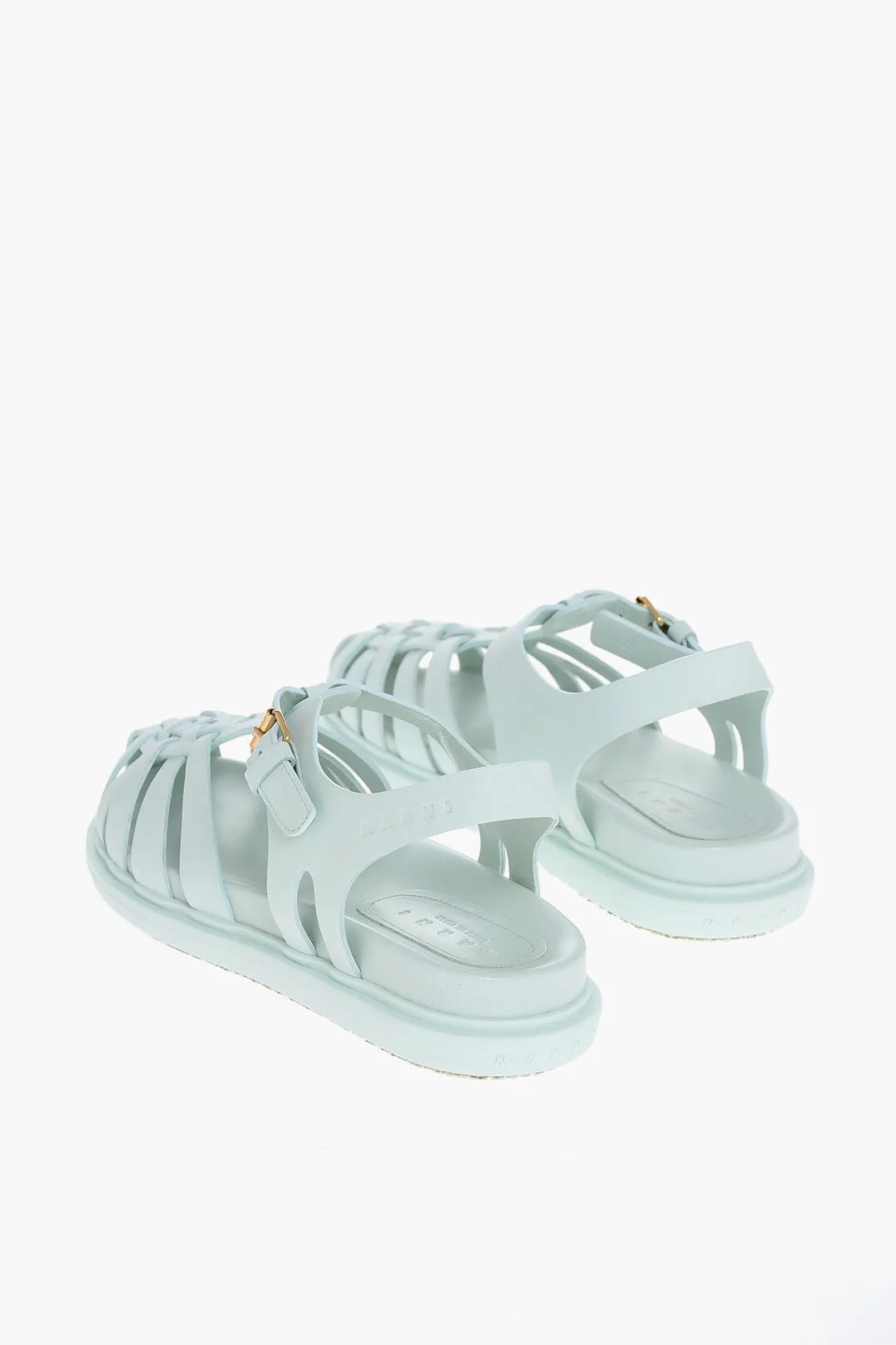 Marni Woven Leather Sandals With Rubber Sole