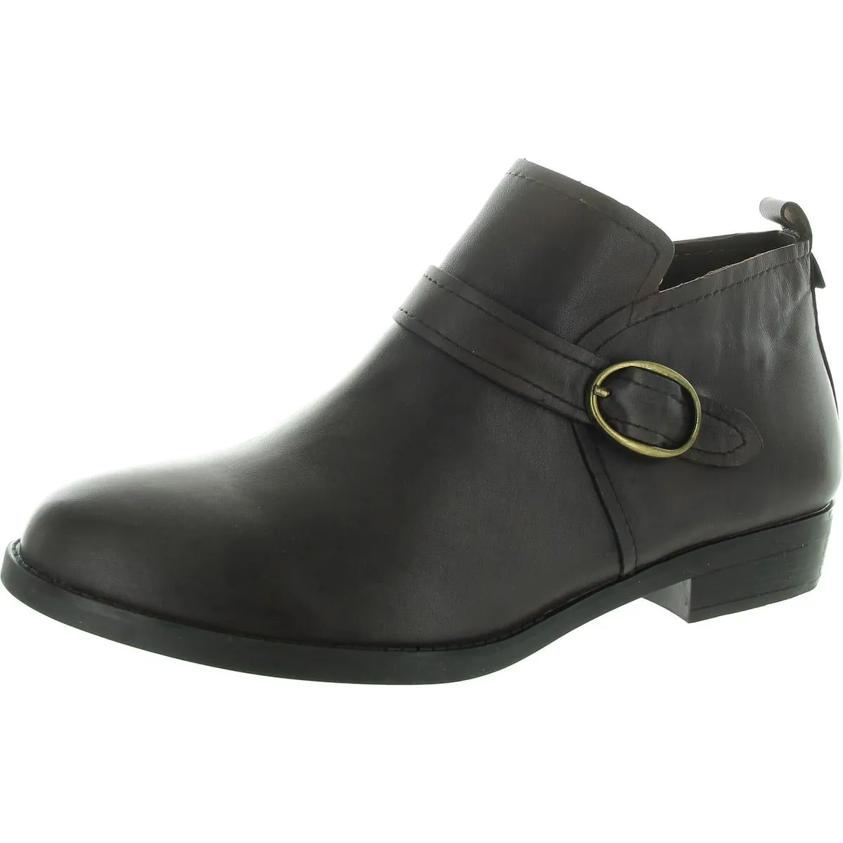 MAVERICK Womens Buckle Leather Ankle Boots