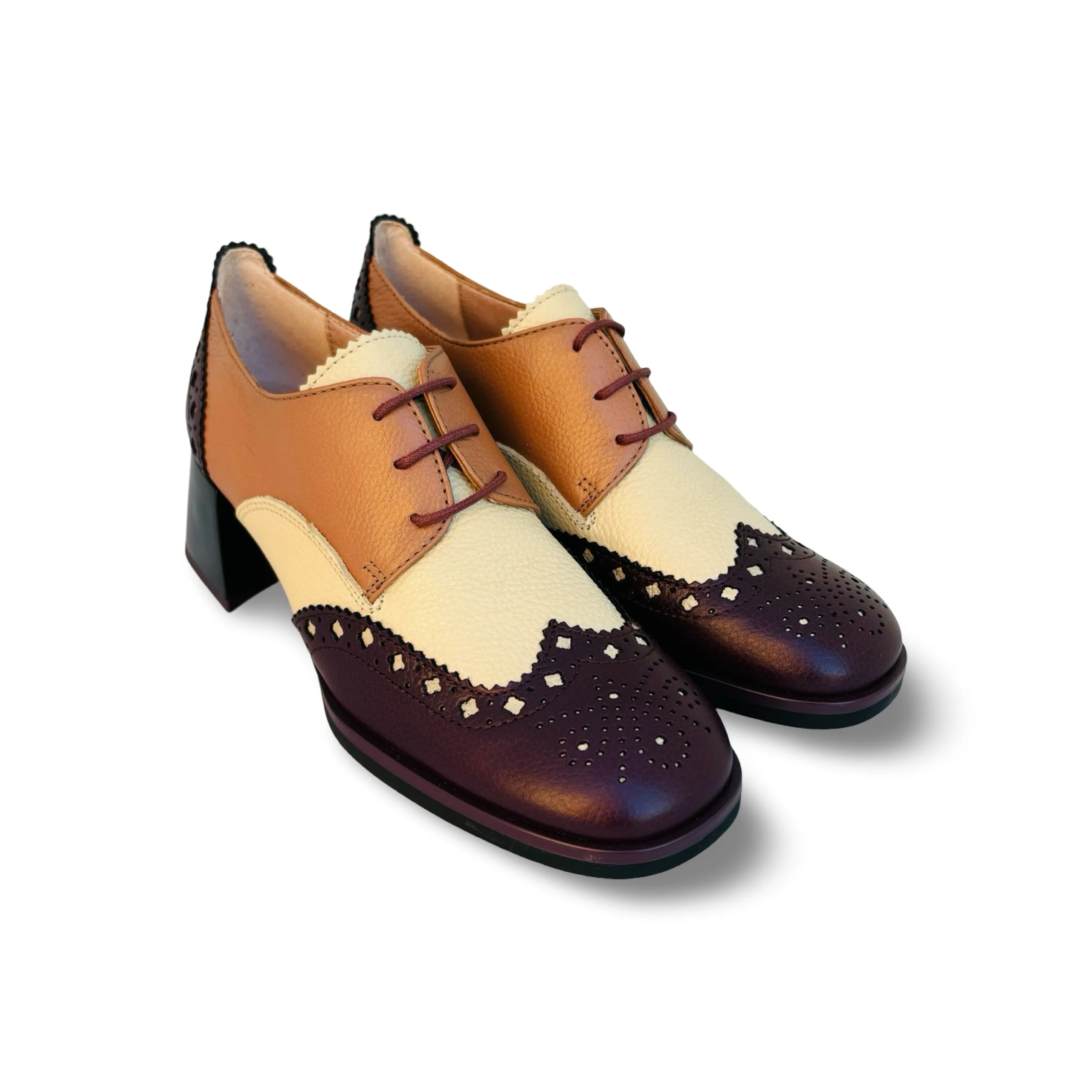 Milan Brown Lace Up Spat