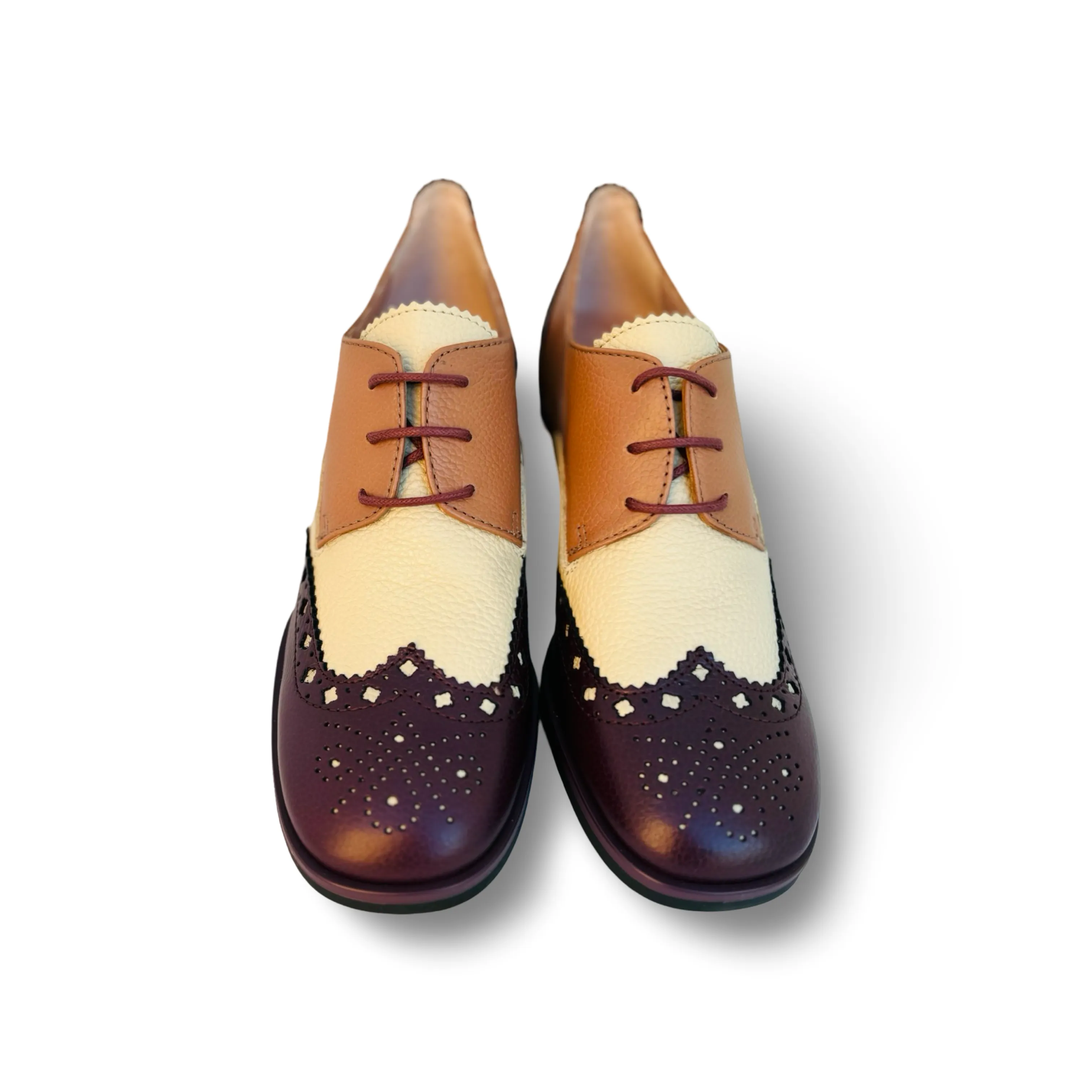 Milan Brown Lace Up Spat
