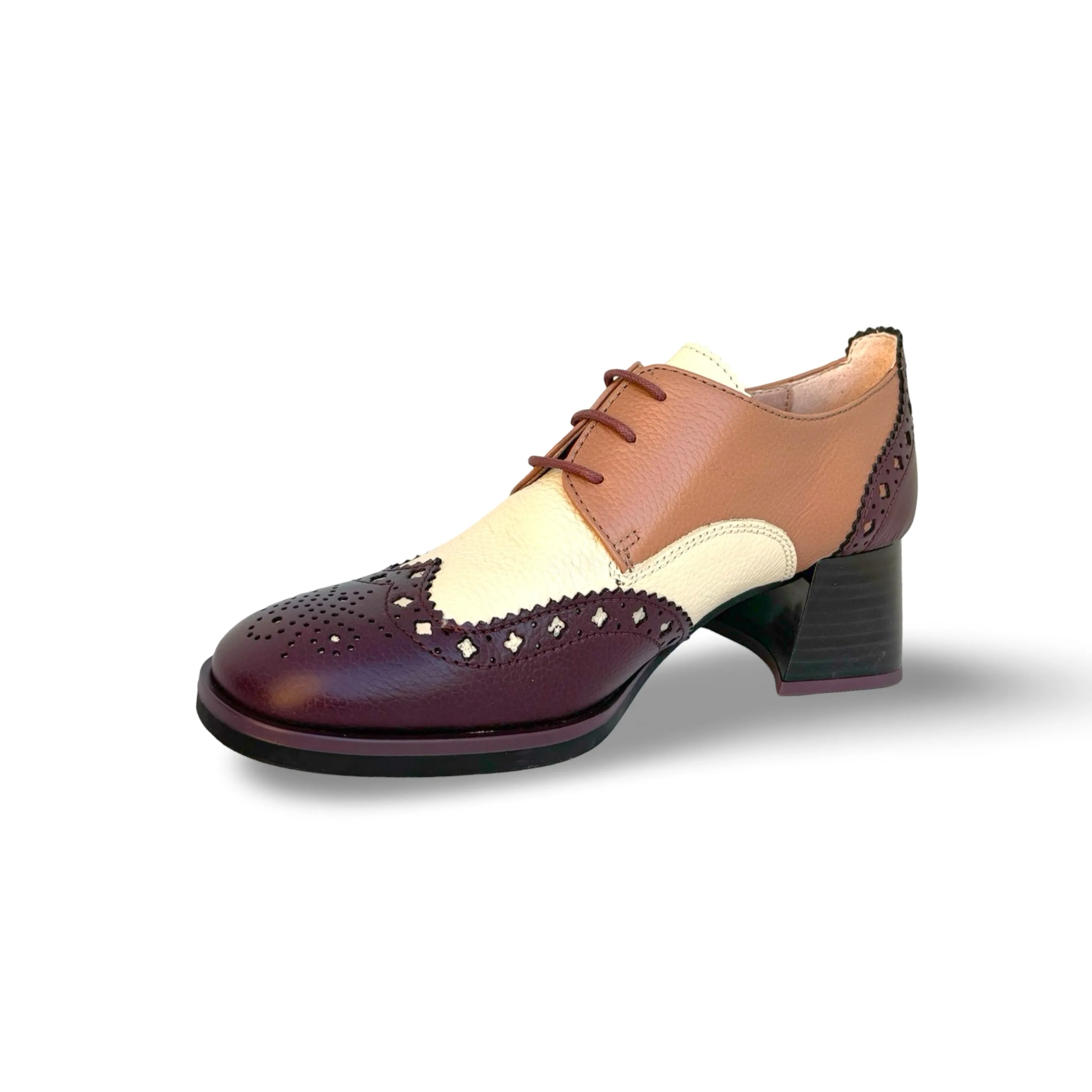 Milan Brown Lace Up Spat
