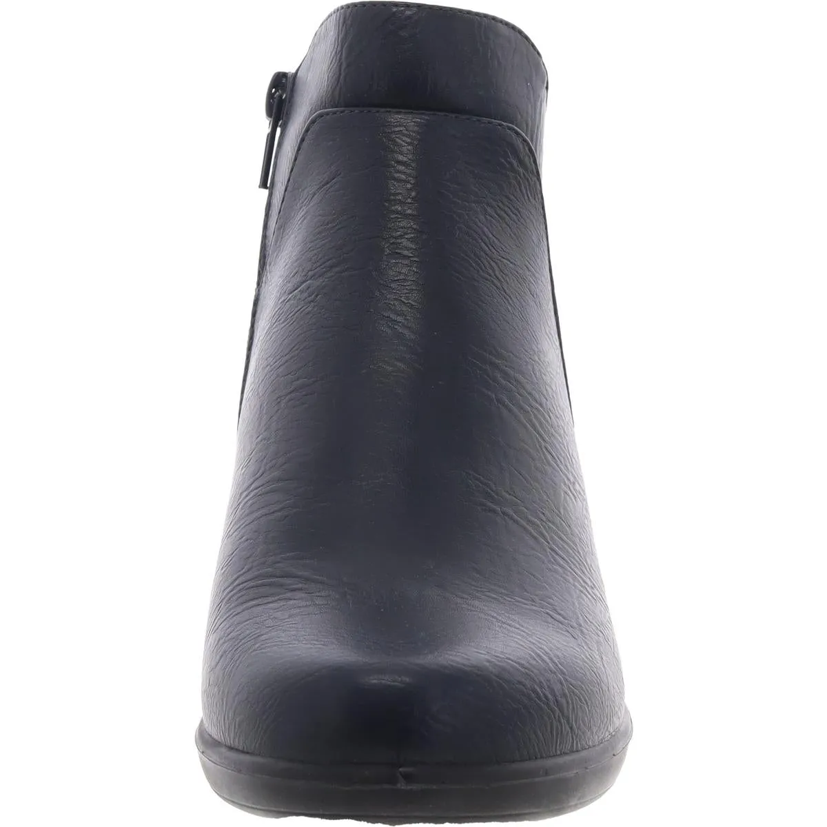 Mindy Womens Zipper Faux Leather Booties