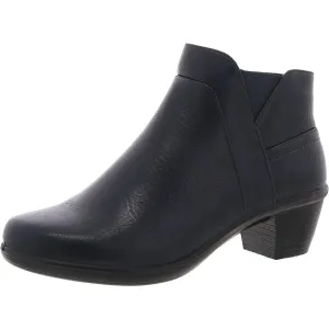 Mindy Womens Zipper Faux Leather Booties