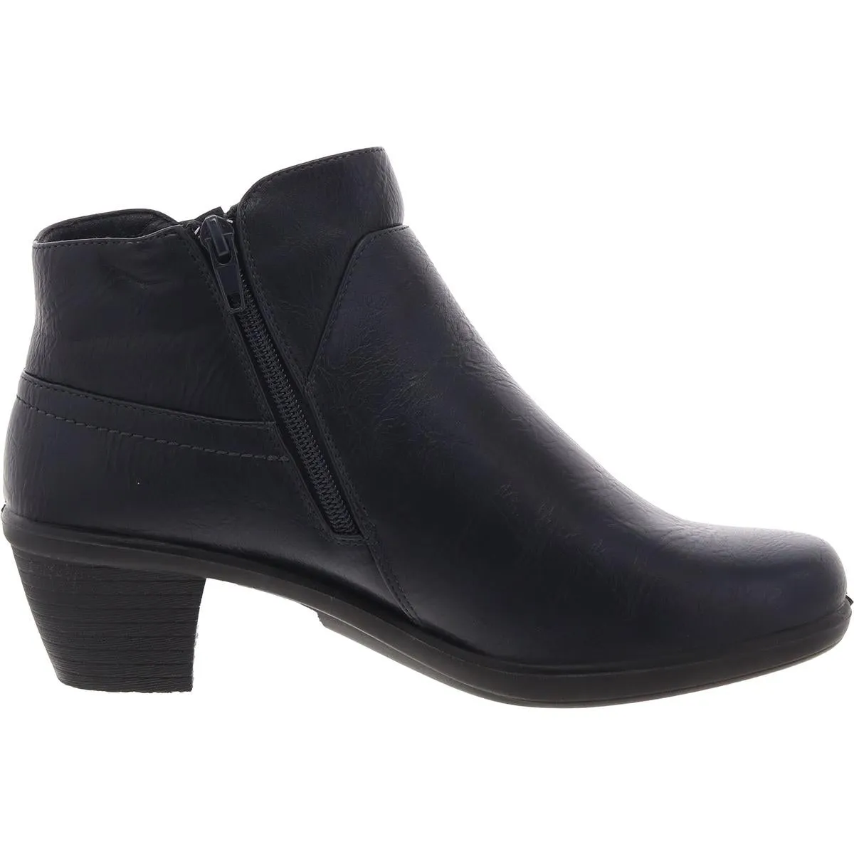 Mindy Womens Zipper Faux Leather Booties