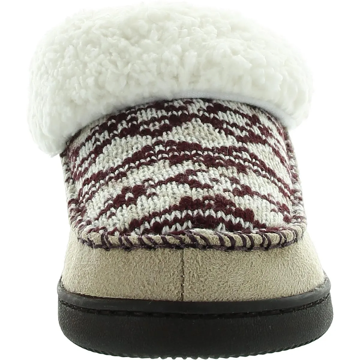 MINERVA Womens Faux Fur Lined Faux Fur Moccasin Slippers