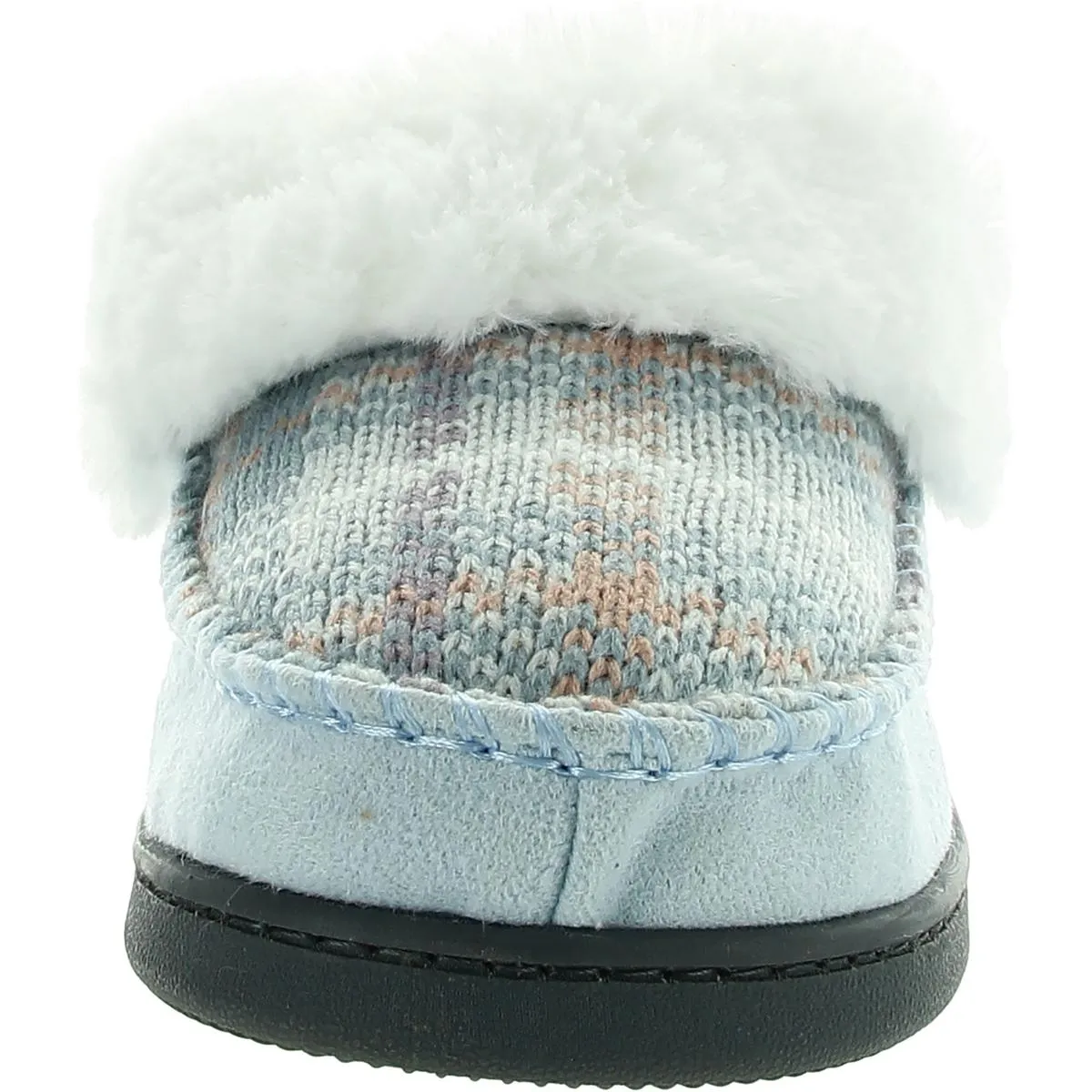 MINERVA Womens Faux Fur Lined Faux Fur Moccasin Slippers