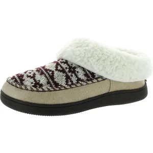MINERVA Womens Faux Fur Lined Faux Fur Moccasin Slippers