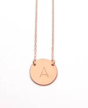 Misuzi Chloe Initial Necklace Rose Gold