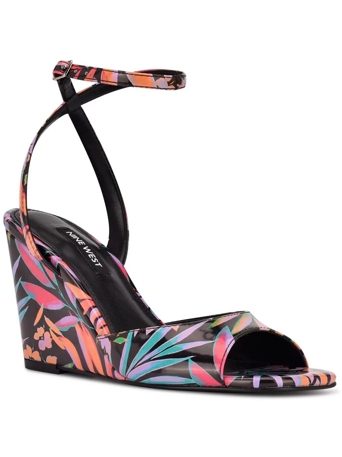 Nevr Womens Patent Dressy Wedge Sandals