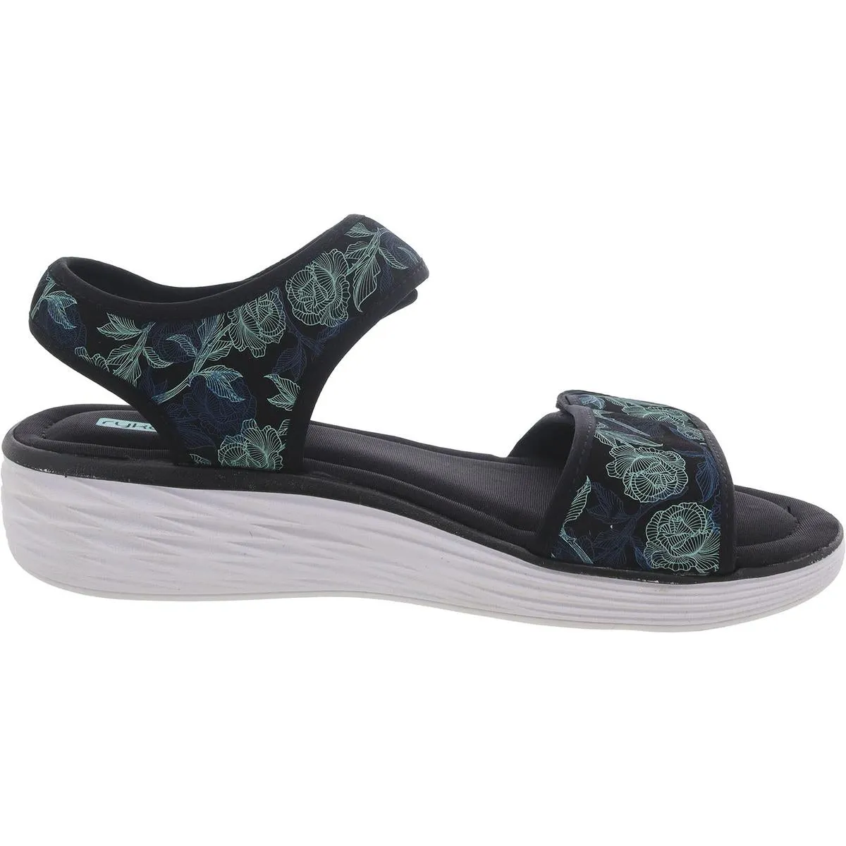 Nora Womens Floral Padded Insole Ankle Strap