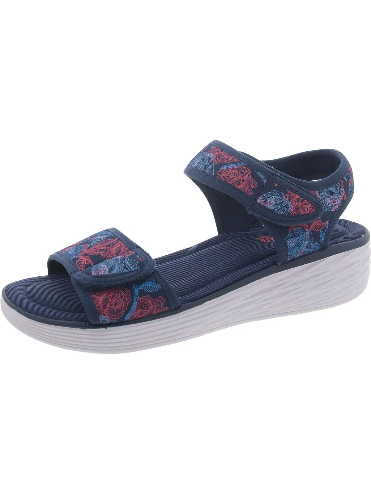 Nora Womens Floral Padded Insole Ankle Strap