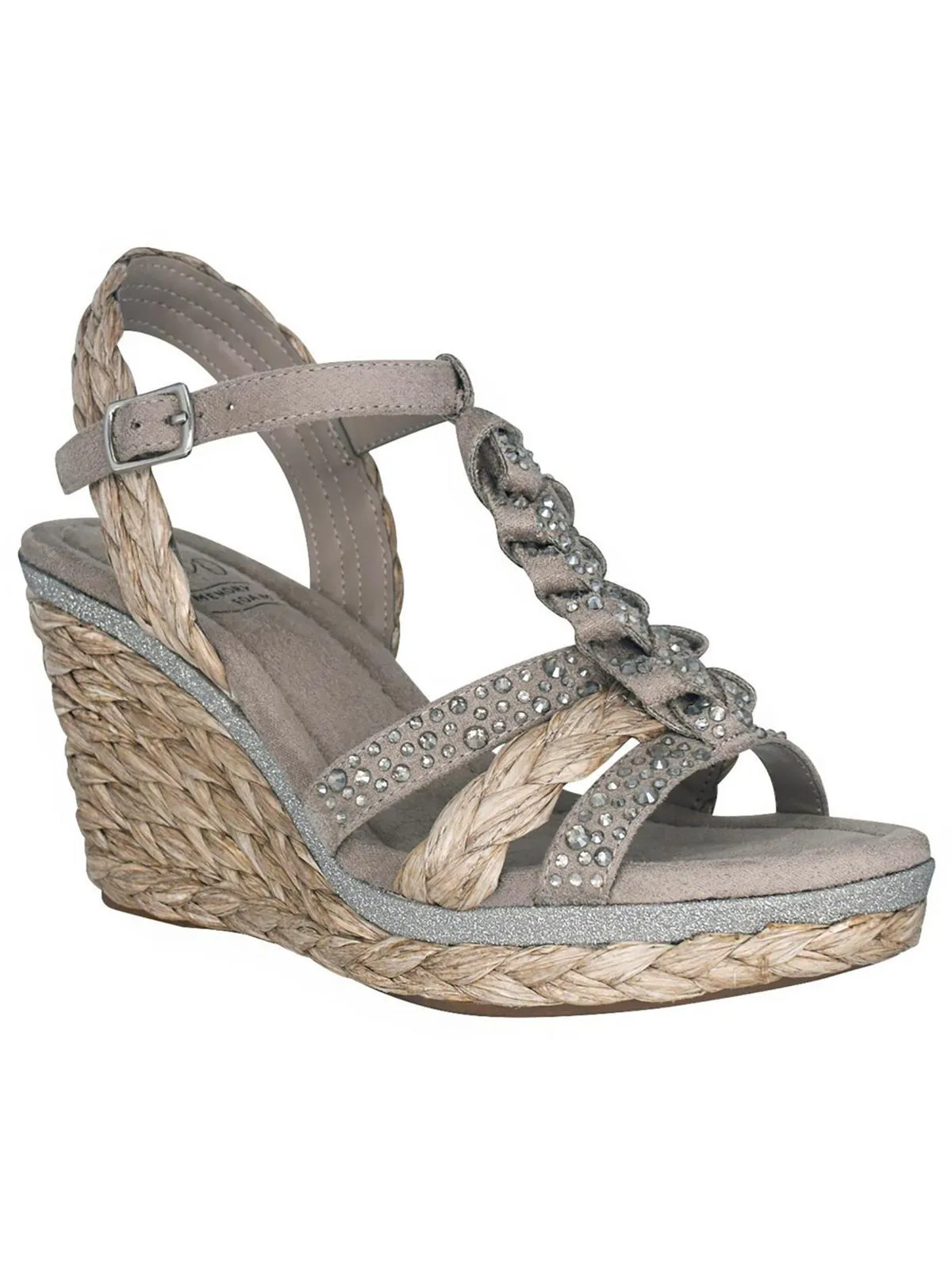 Oliza Womens Faux Suede Wedge Sandals
