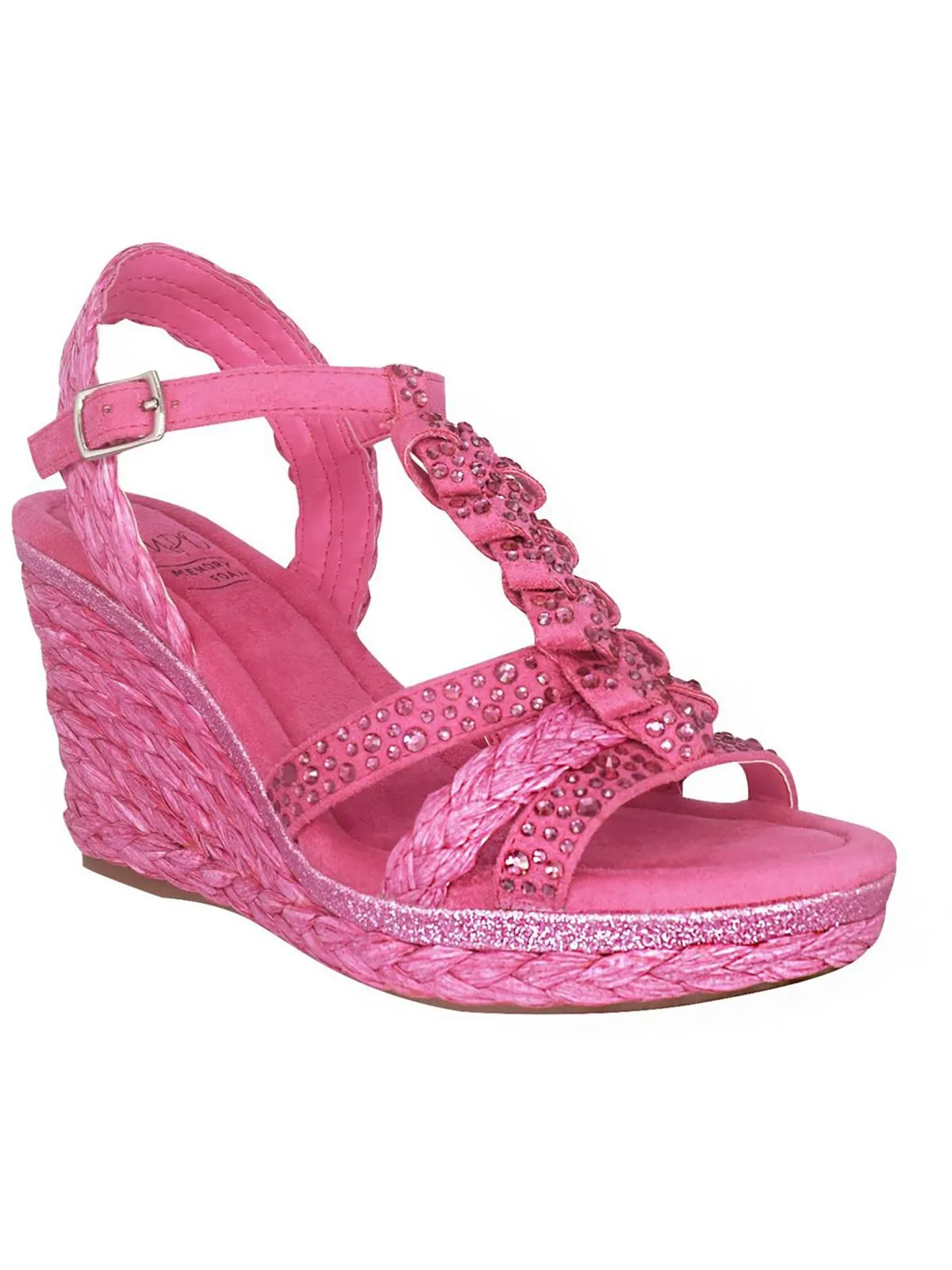 Oliza Womens Faux Suede Wedge Sandals