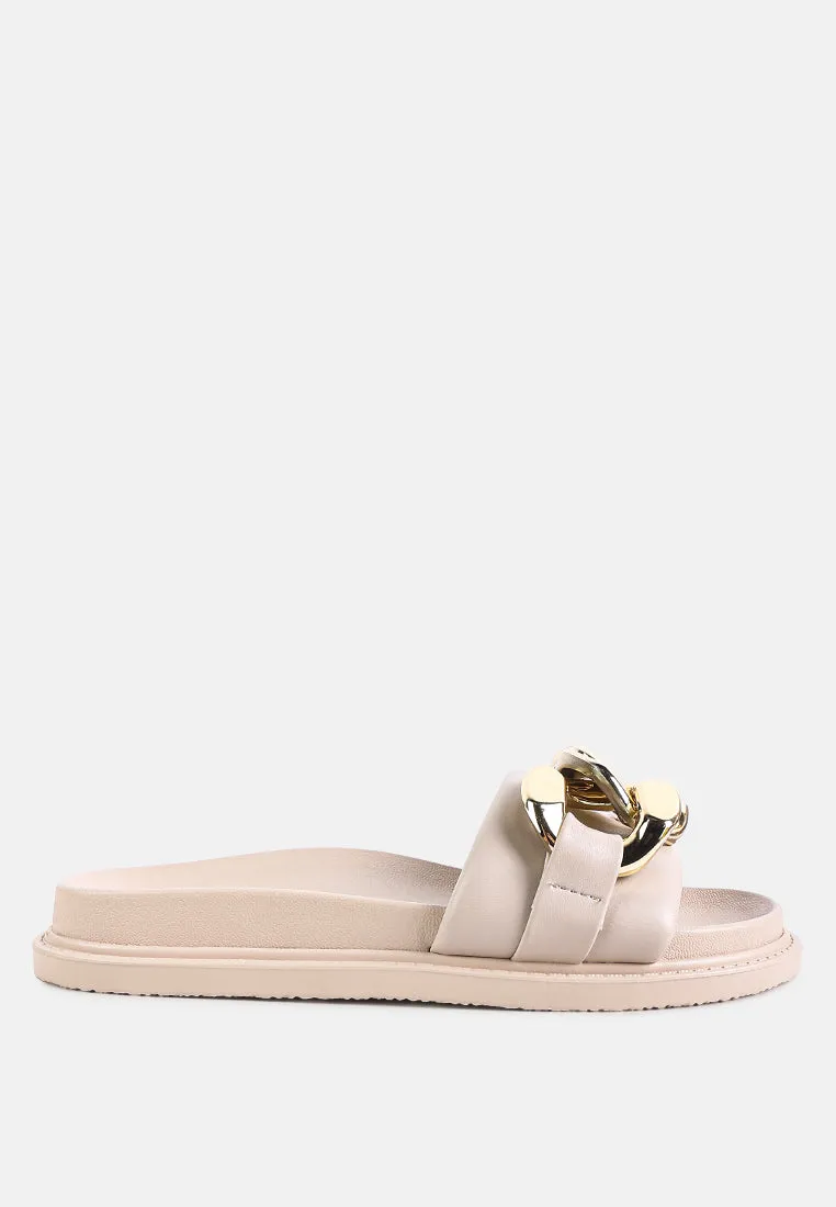 onyx metal chain slider flats