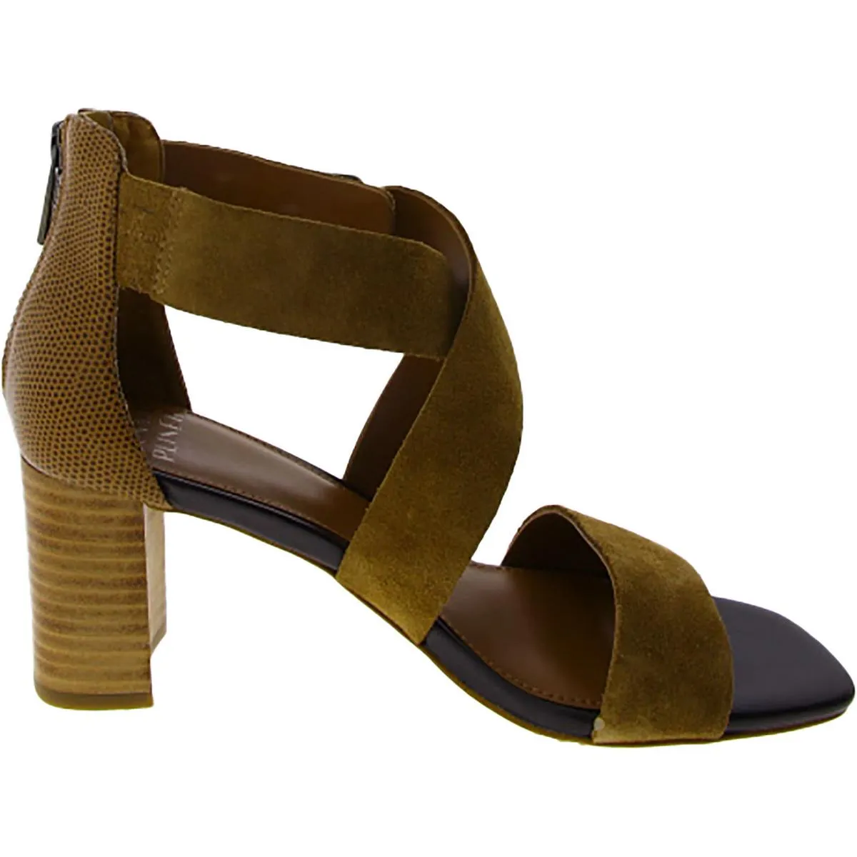 PAULINA Womens Faux Suede Zipper Block Heel