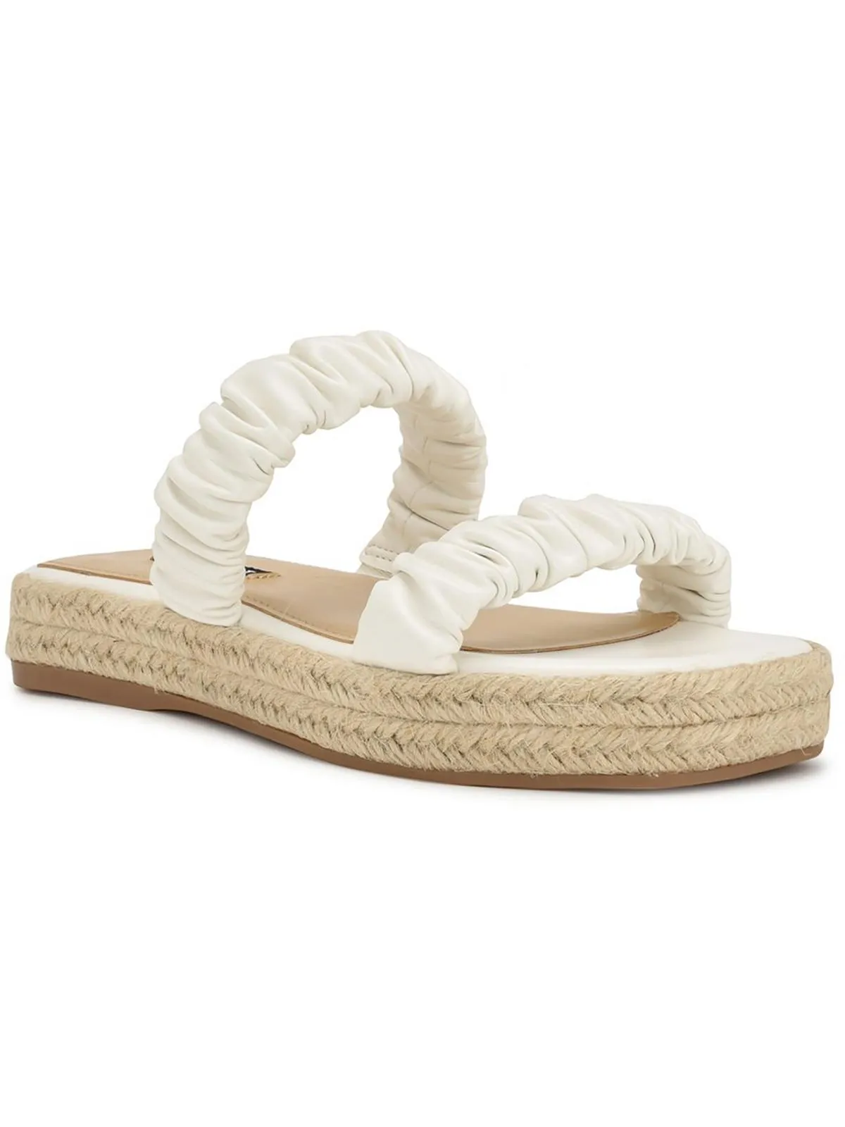 Peacock 3 Womens Faux Leather Espadrille Slide Sandals