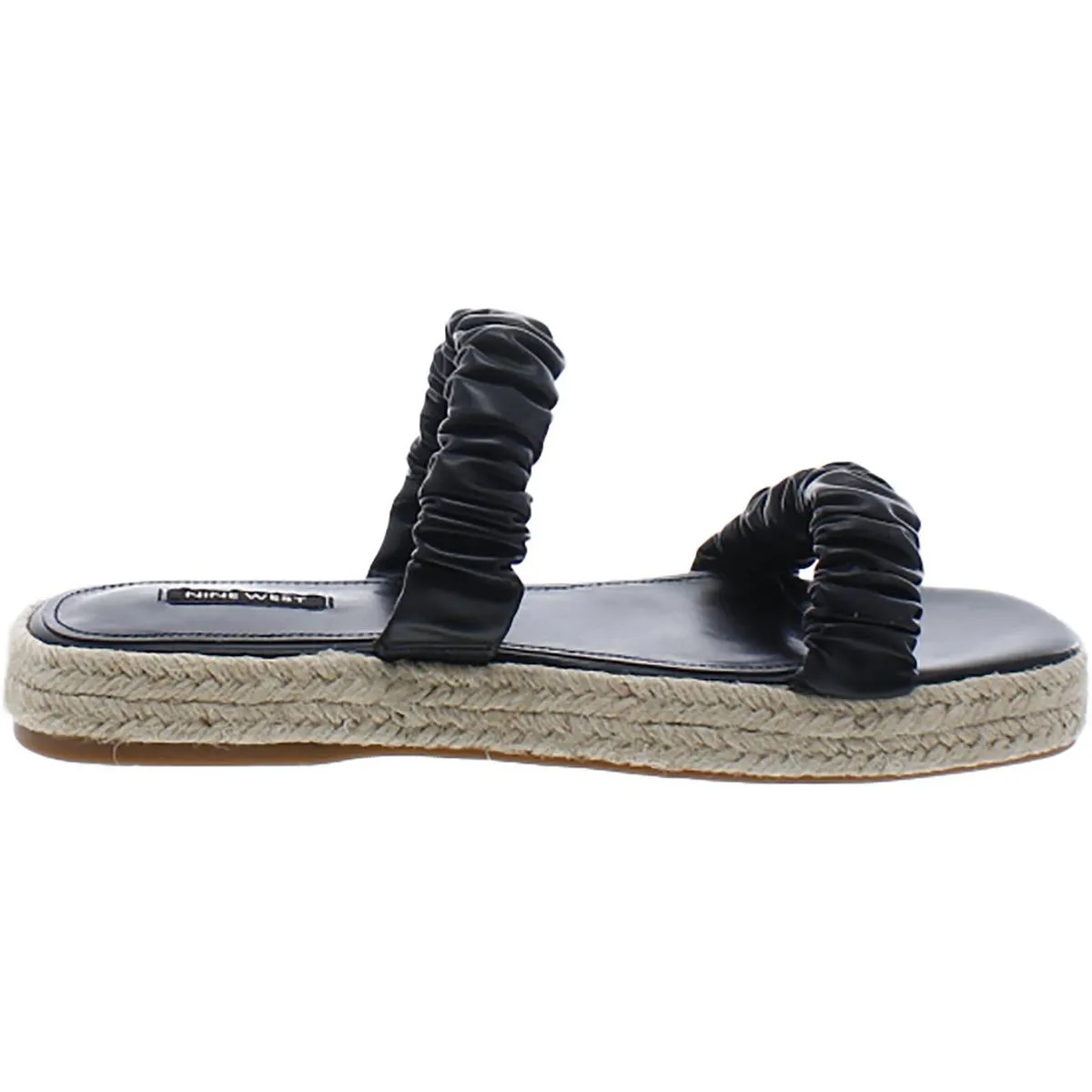 Peacock 3 Womens Faux Leather Espadrille Slide Sandals