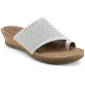 Pearl Womens Suede Toe Loop Wedge Sandals