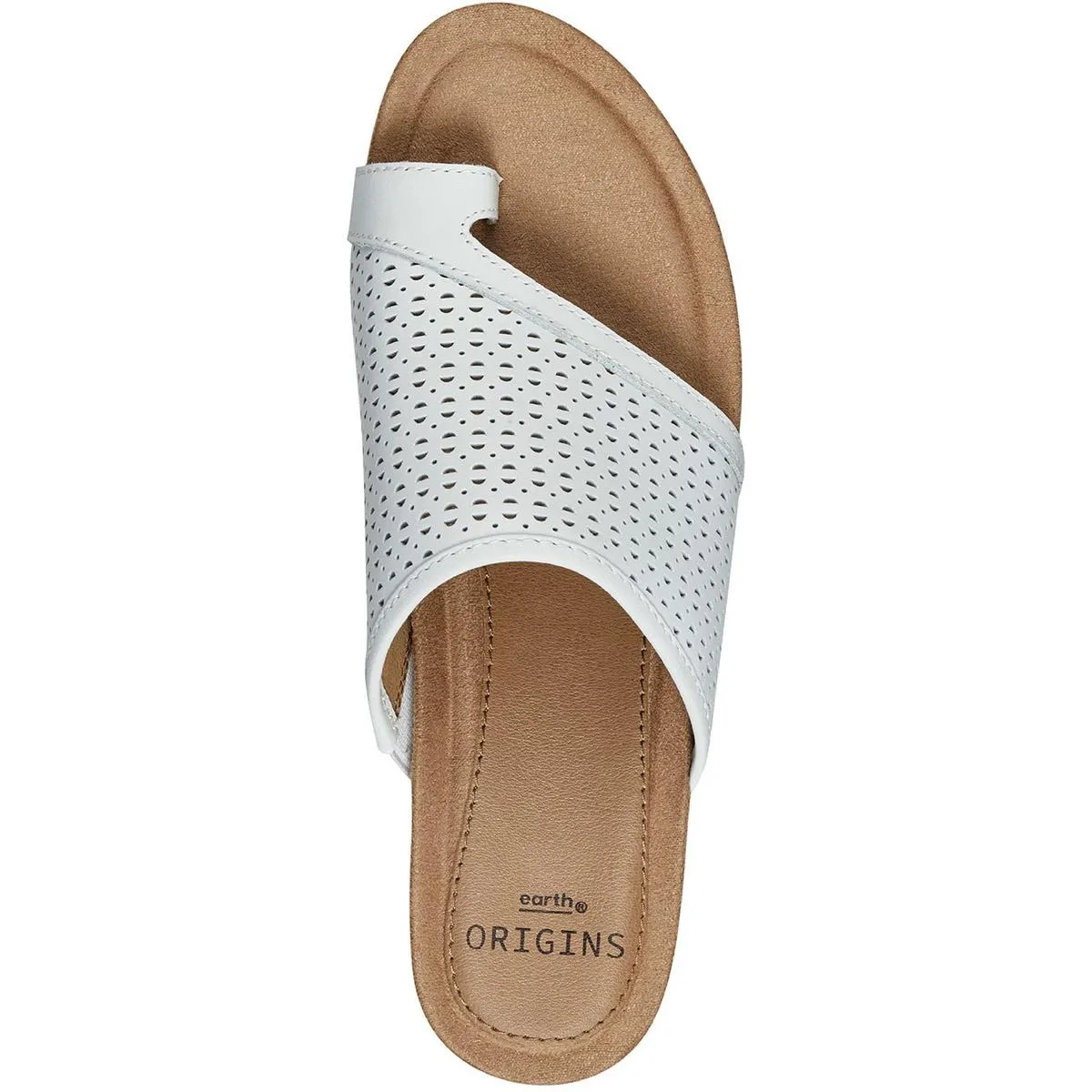 Pearl Womens Suede Toe Loop Wedge Sandals