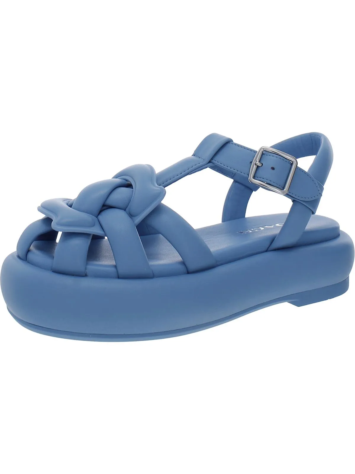 Penney Womens Leather Strappy Flatform Sandals