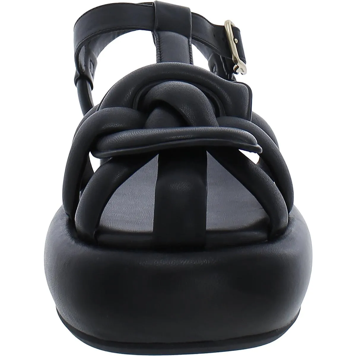 Penney Womens Leather Strappy Flatform Sandals