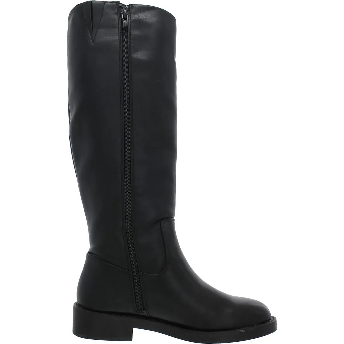 Pennie Womens Faux Leather Round Toe Knee-High Boots