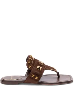 Plaster Caster Flip Flops With Gold Accents And Open Toe
