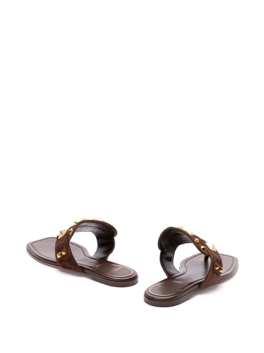 Plaster Caster Flip Flops With Gold Accents And Open Toe
