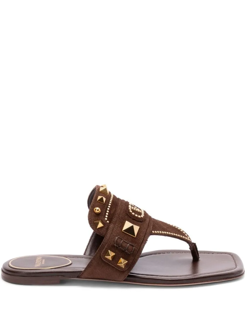 Plaster Caster Flip Flops With Gold Accents And Open Toe