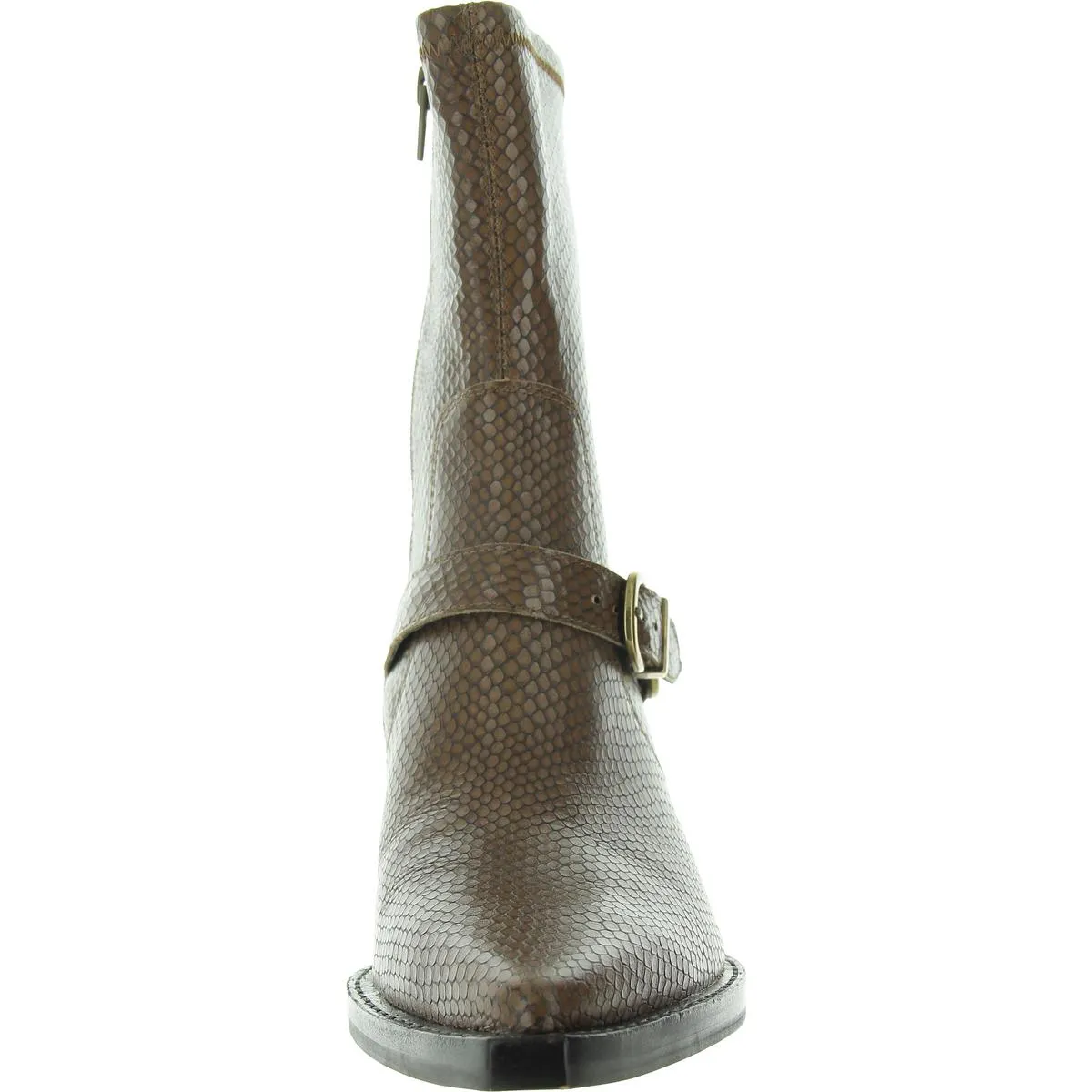 RAVE Womens Buckle Leather Mid-Calf Boots