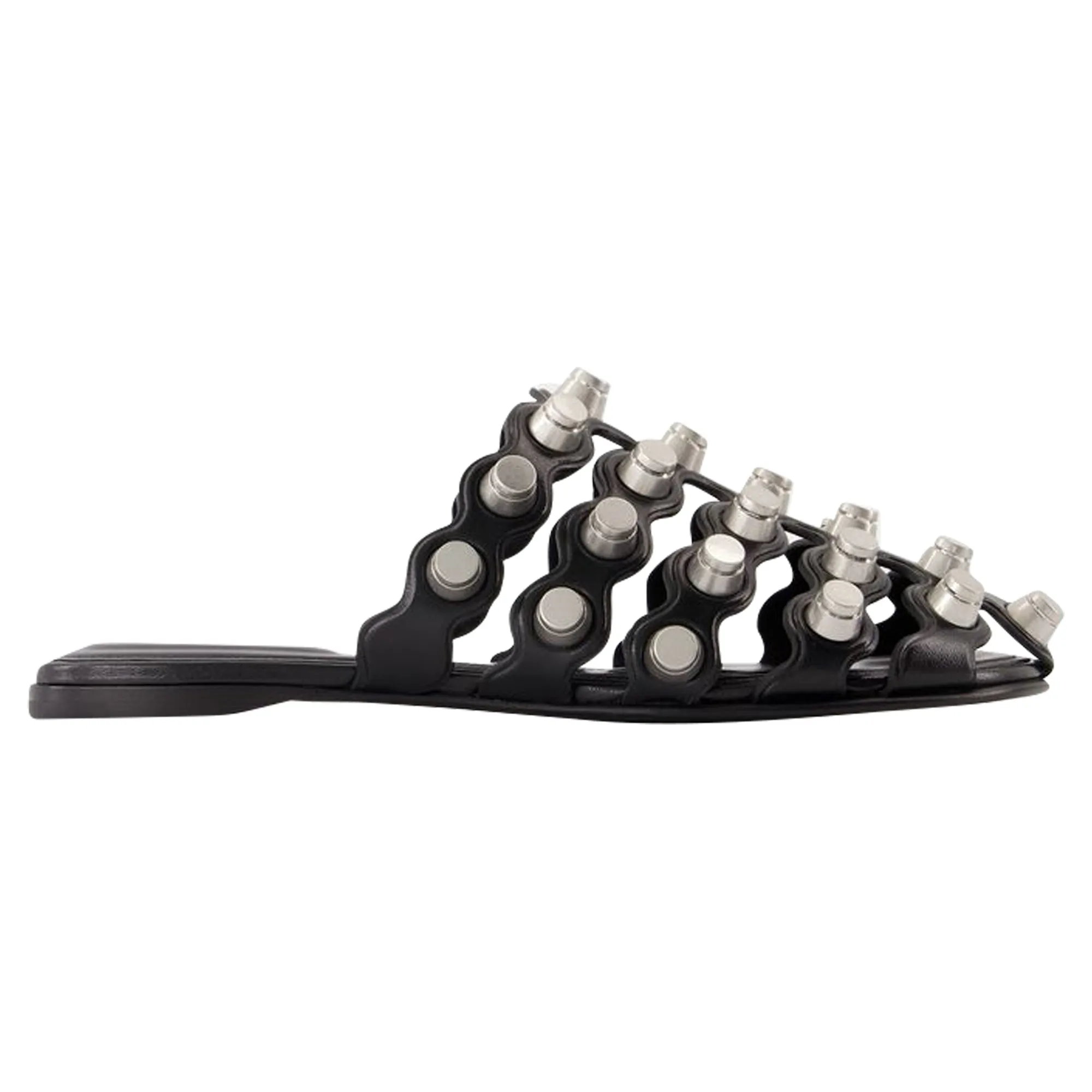 Rexa Cage Slide Flat Shoes - Alexander Wang - Leather - Black