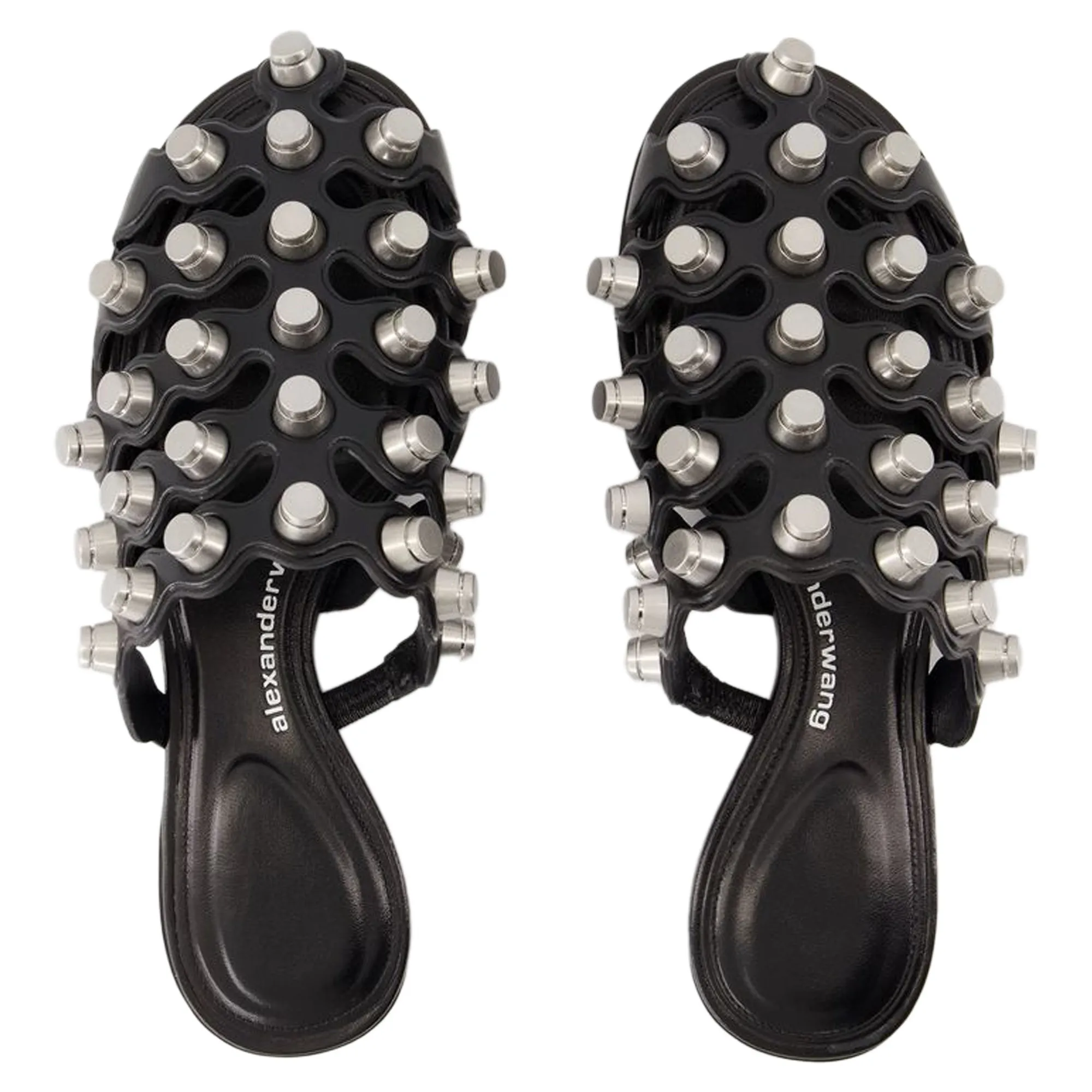 Rexa Cage Slide Flat Shoes - Alexander Wang - Leather - Black