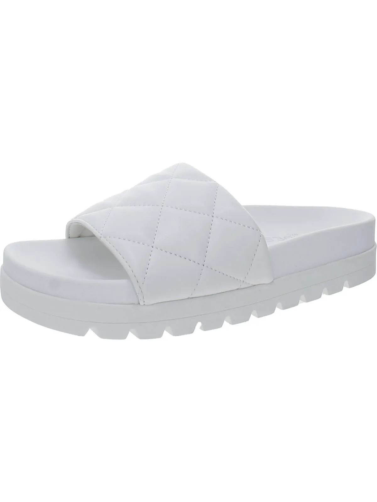 Rio Luxe Womens Faux Leather Slide Sandals