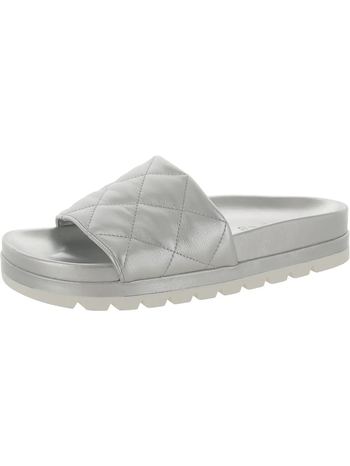 Rio Luxe Womens Faux Leather Slide Sandals