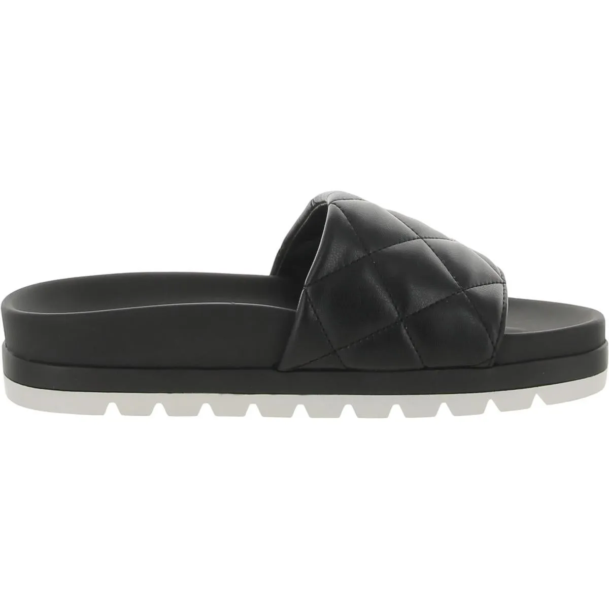 Rio Luxe Womens Faux Leather Slide Sandals