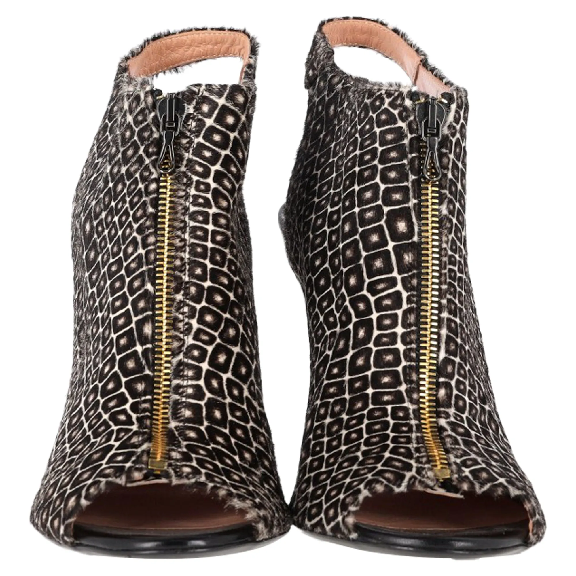 Roland Mouret Printed High Heel Boots in Multicolor Ponyhair