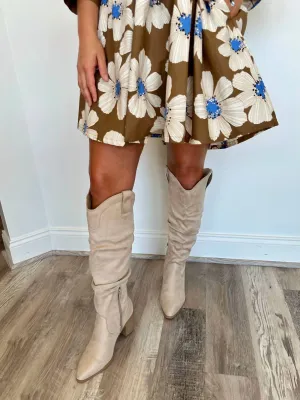 Rustic Rider Knee High Boots In Clay
