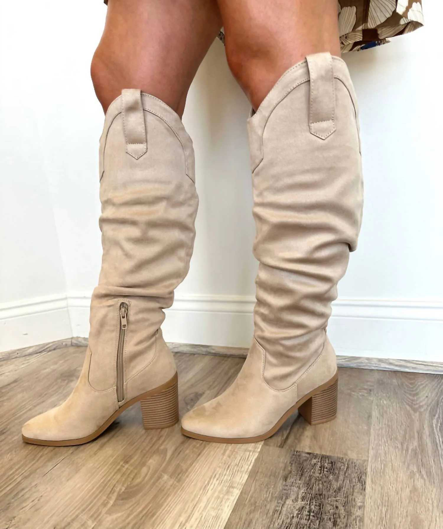 Rustic Rider Knee High Boots In Clay
