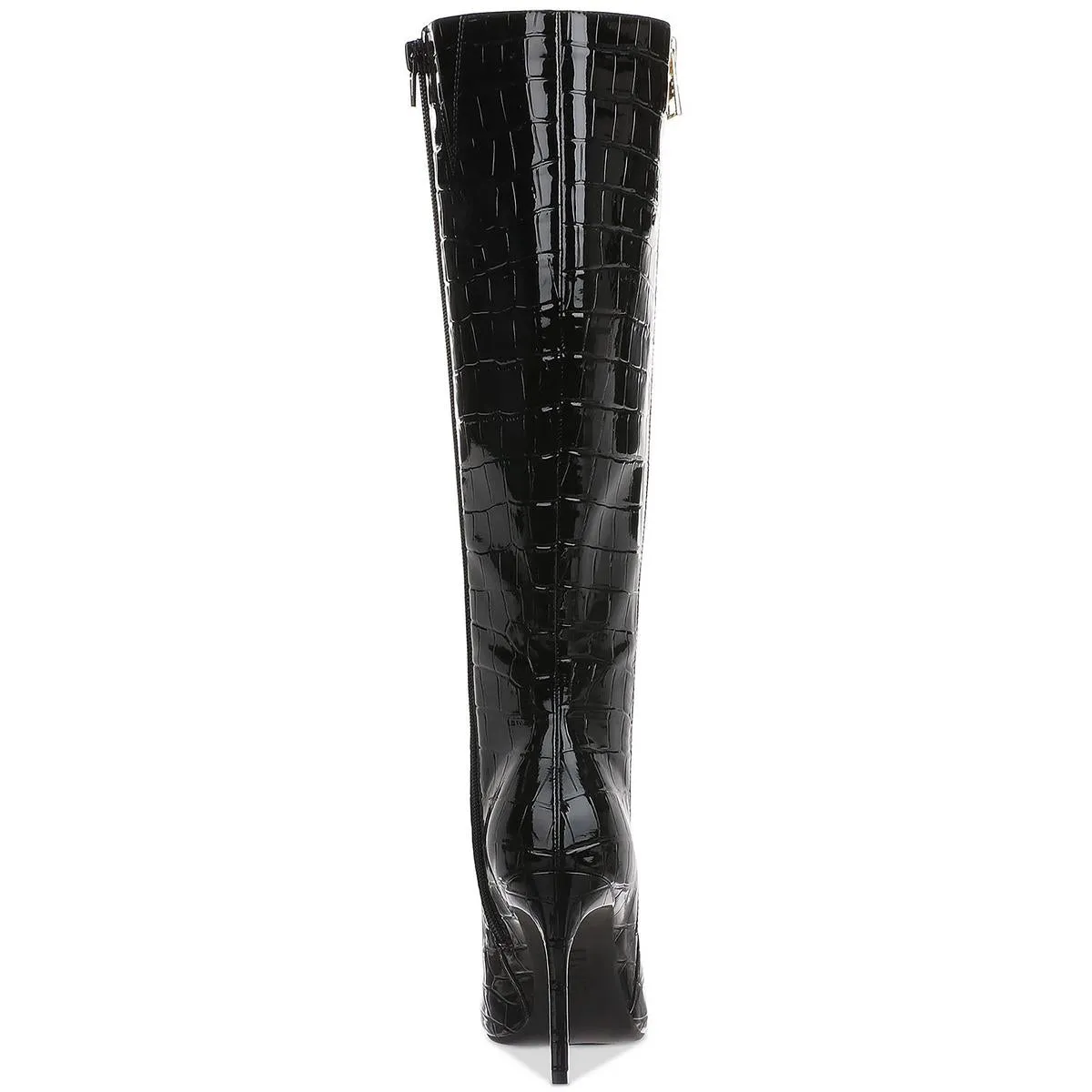 Sabrinaap Womens Double Zipper Leather Knee-High Boots