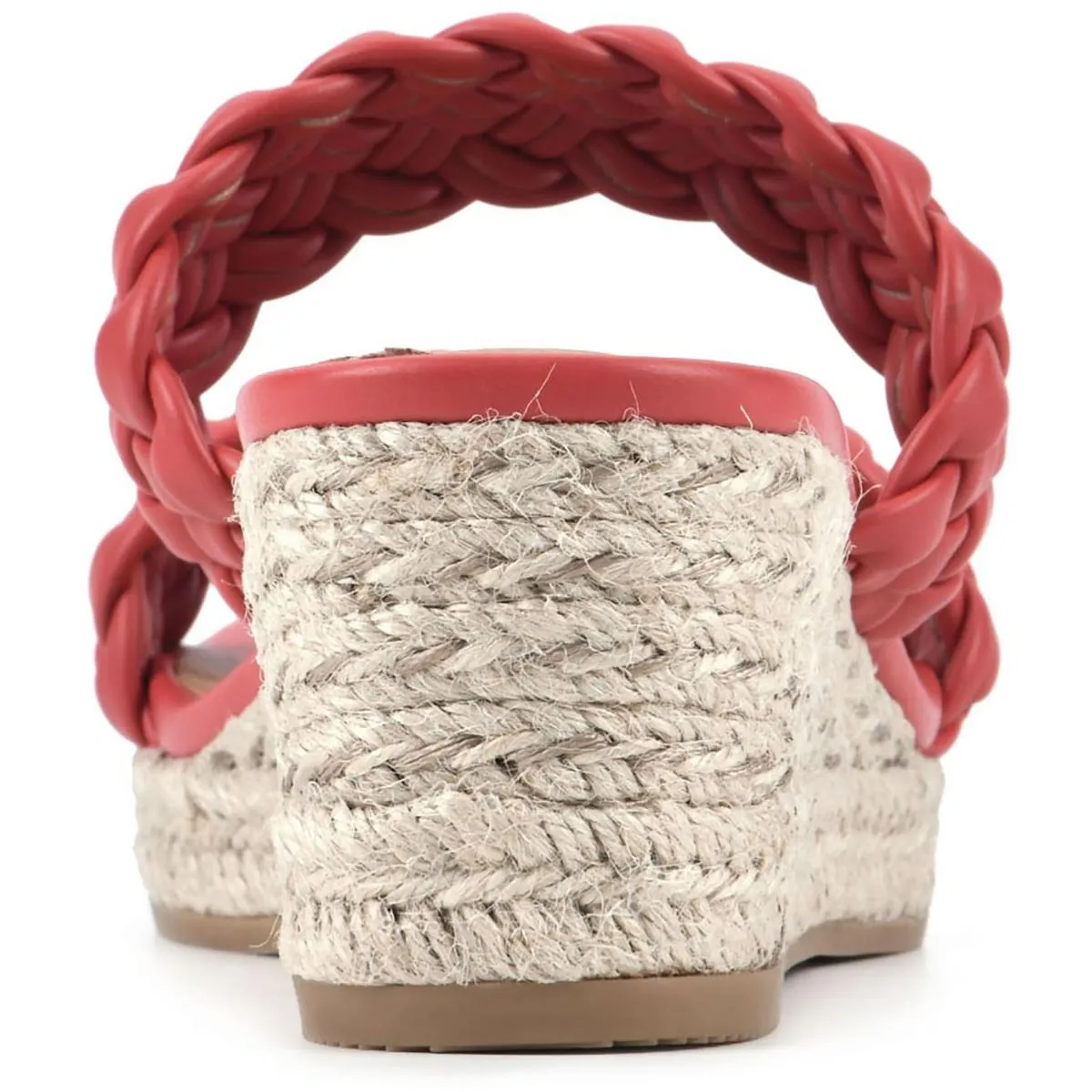Salvadora Womens Faux Leather Braided Wedge Sandals